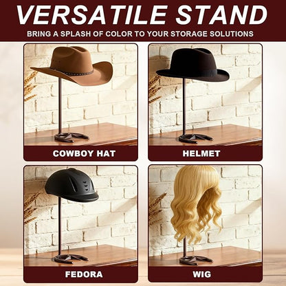 2 Pack Cowboy Hat Rack Stand Cowboy Hat Display Holder with Western Horseshoe Decor Vintage Gifts for Fedoras, Sun Hats, Iron & Bronze, Equestrian Supply (Stylish)