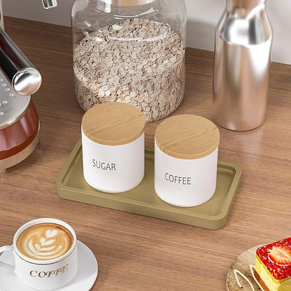 Weenson Gold Bathroom Vanity Tray for Countertop Makeup Perfume Jewelry Decor Candle Keys, Bamboo Kitchen Tray for Soap Dispenser Spice, Small Toilet Tray Nightstand 7.9" L x 4" W x 0.79" H
