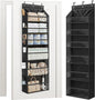 STORAGE MANIAC Over the Door Organizer Large Capacity Hanging Organizer, Clear Deep Pockets Behind Door Closet Organizer and Storage for Nursery, Bathroom, Bedroom, Pantry, 1 Pack Black