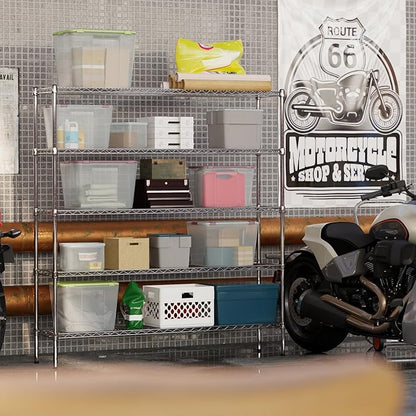 14" Deep x 60" Wide x 64" Height Wire Shelving Kit | 5-Tier | NSF Commercial Storage Rack Unit
