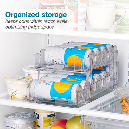 Polder Gravity Feed Can Dispenser, BPA-Free Plastic Beverage and Drink Dispenser, Holds Up to 10 Soda Cans, Ideal for Refrigerators and Countertops, Fridge Organizer, 14" x 5.3" x 6.1"