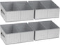DIMJ Trapezoid Storage Bins for clothes - 4 Packs Closet Organizers and Storage Baskets, Foldable Closet Baskets with Handles and Divider, Closet Storage Bin Toybox for Shelves Living Room Bedroom
