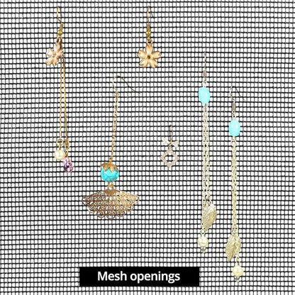 QWORK Earring Organizer Hanging Mesh, 2 Pack Wall Jewelry Organizer Necklaces Holder Rack for Earrings, Bracelets, Rings, Girls Hair Clips Hanger