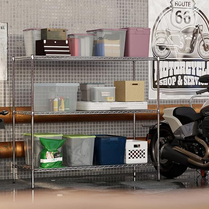 24" Deep x 60" Wide x 54" Height Wire Shelving Kit | 3-Tier | NSF Commercial Storage Rack Unit