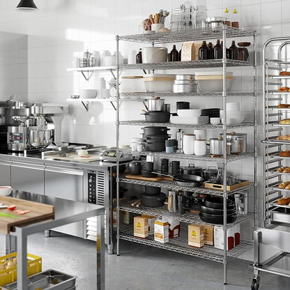 24" Deep x 48" Wide x 86" Height Wire Shelving Kit | 8-Tier | NSF Commercial Storage Rack Unit