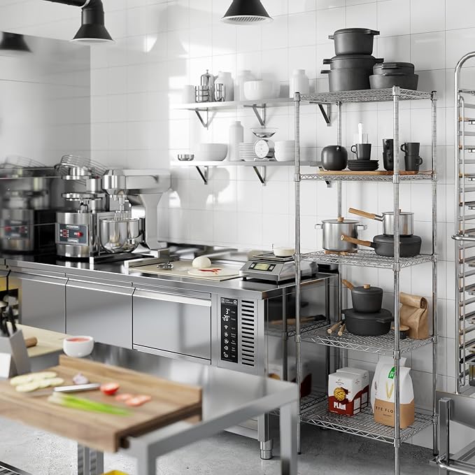 18" Deep x 24" Wide x 74" Height Wire Shelving Kit | 5-Tier | NSF Commercial Storage Rack Unit