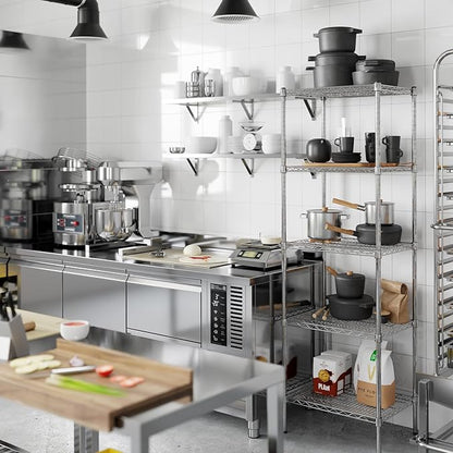 18" Deep x 24" Wide x 74" Height Wire Shelving Kit | 5-Tier | NSF Commercial Storage Rack Unit