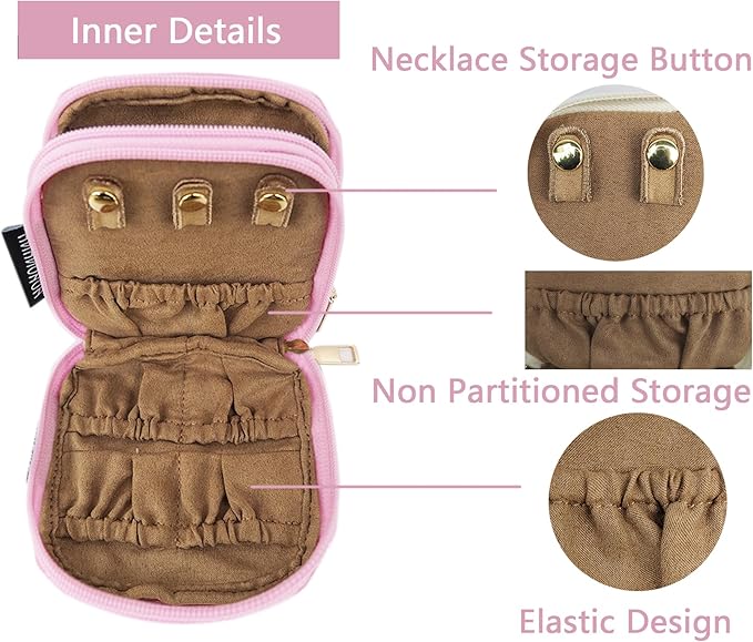 Travel Jewelry Case Small Jewelry Organizer Purse Jewelry Bag Women Christmas Gifts Jewelry Purse for Bracelet Rings Earring Necklace