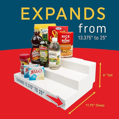 Dial Industries 3 Tier Adjustable Canned Goods Shelves for Kitchen Cabinet and Pantry Organization, Mega