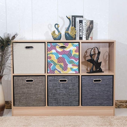 Posprica Fabric Storage Cubes,13×13×13 cube storage bins, Foldable Drawers Baskets Containers for Shelf Cabinet Bookcase,Thick and Heavy Duty (4pcs, Black)