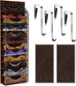 PAULONE 12 Pocket Over the Door Shoe Organizer,Reusable Breathable Large Mesh Bag Men's & Women's Sneaker Organizer,Shoe Organizer for Kids,Hanging Shoe Storage Hanging Bag (Coffee brown)