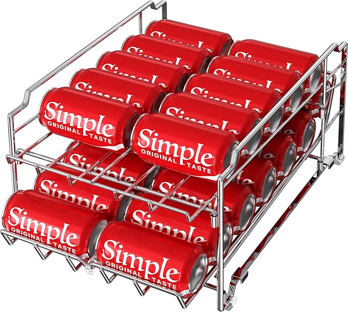 Simple Houseware Dual Row Front Loading Can Dispenser, Chrome