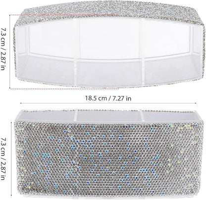 TEHAUX Bling Makeup Organizer for Vanity with 3 Compartments Rectangular Cosmetic Storage Box for Desk Makeup Brushes Lipsticks - Elegant Rhinestone Design 2.87 X 7.28 X 2.87 Inches