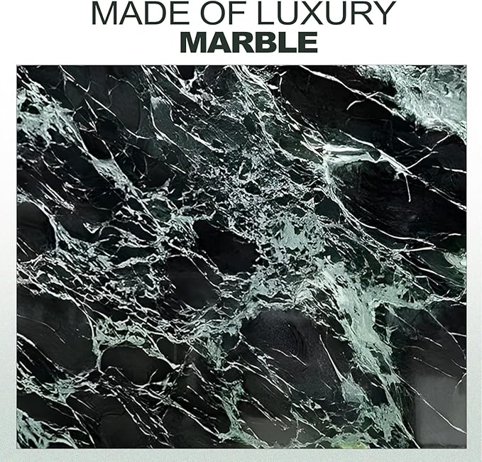 Koville Natural Marble Tray, Coffee Table Vanity/Decorative Tray for Jewerly, Watch, Perfume Candle Storage for Bedroom/Bathroom/Kitchen Countertop