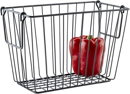 G.E.T. WB-314-MG Heavy Duty Iron Wire Utility Storage Basket / Bin with Handles, 10" x 5" x 7"