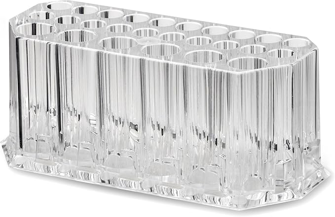 byAlegory Acrylic Makeup Beauty Brush Organizer | 26 Space Cosmetic Storage (CLEAR)