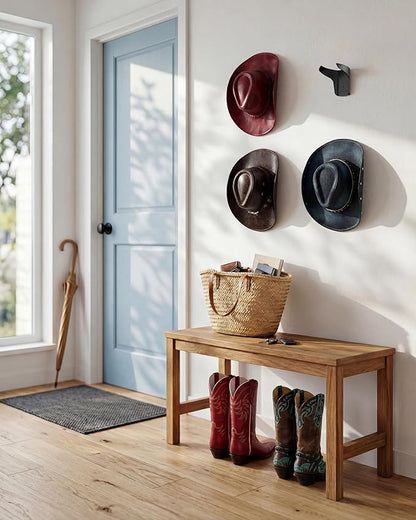 Ozueccr Cowboy Hat Rack for Wall - 4 Pack, Horn Shaped Cowboy Hat Holder, Double Support Structure with Rounded Edges, Western Wall Decor, 2 Wall Mounting Options