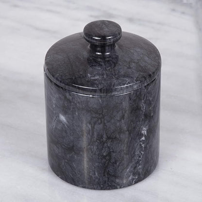 Creative Home 32446 Black Marble SPA Collection Cotton Ball Holder (Pack of 2)