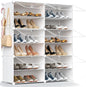 Shoe Rack Organizer, 24 Pair Shoe Storage Cabinet with Door Expandable Plastic Shoe Shelves for Closet,Entryway,Hallway,Bedroom,6 Tier