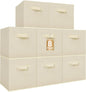 STORAGE MANIAC Storage Cubes, 11 Inch Collapsible Storage Bins with Handles, 8 Pack Fabric Foldable Bins for Organization, Durable Storage Bins for Closet, Shelves, Offices, Toys, 8-Pack Beige