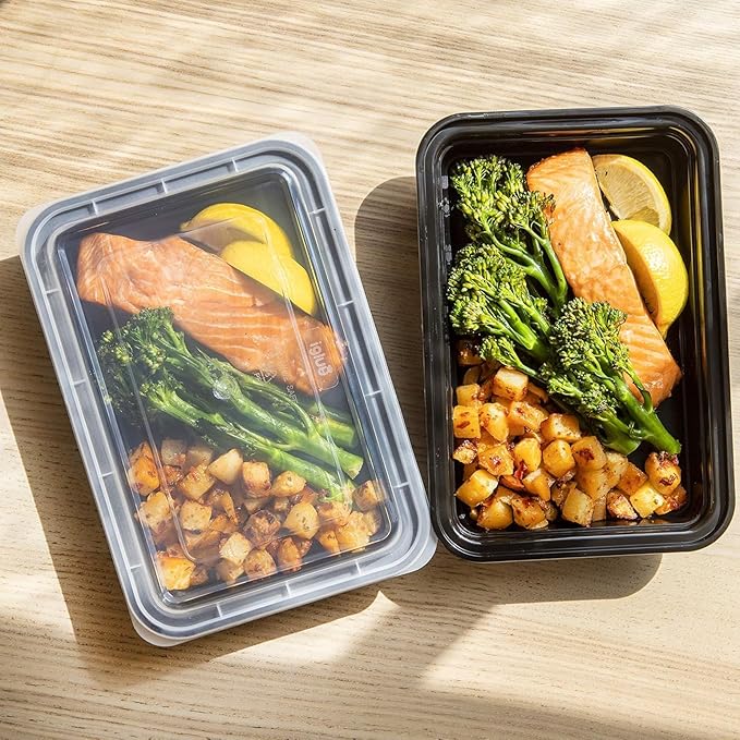 Igluu Meal Prep Containers Reusable (30 Pack) – Food Containers with Lids – Stackable, Microwave, Freezer & Dishwasher Safe – 28oz – 1 Compartment – BPA-Free