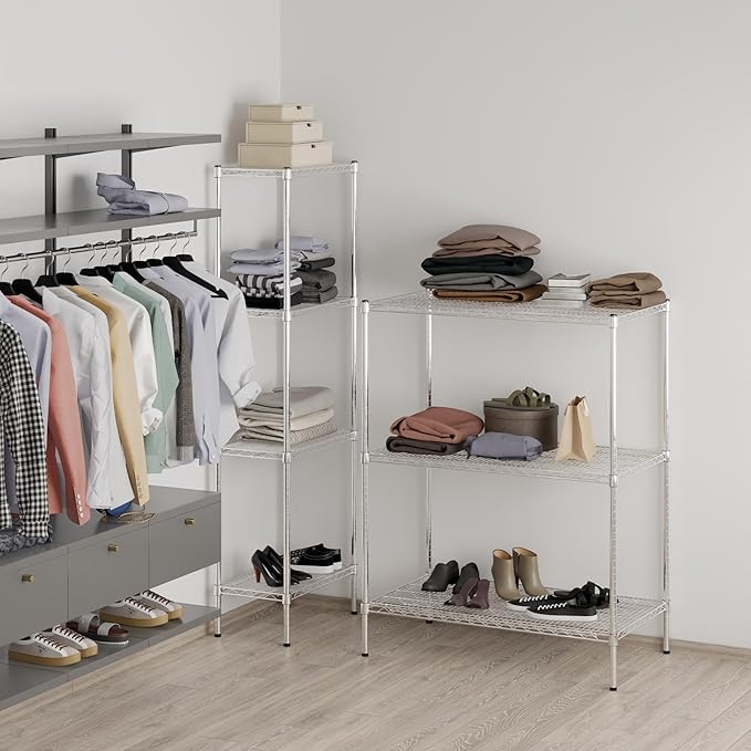 24" Deep x 42" Wide x 54" Height Wire Shelving Kit | 3-Tier | NSF Commercial Storage Rack Unit