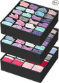 Simple Houseware Sock Drawer Organizer for Dresser/Closet/Bedroom, 3 Pack, Black