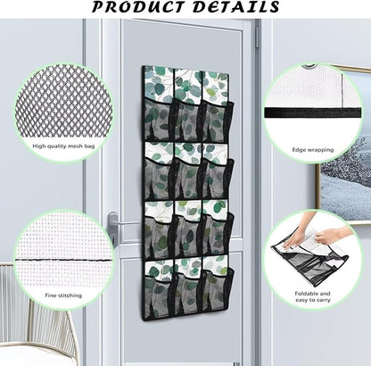 Leaves Over the Door Shoe Organizer,12 Large Breathable Mesh Pockets,Space Saving Hanging Storage Holder,Closet Rack Hanger Hangs on Closets for Shoes,Accessories,Home Essentials