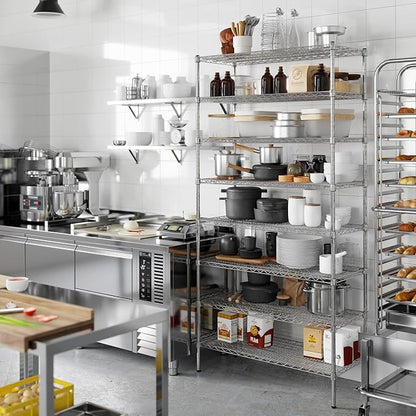 18" Deep x 42" Wide x 86" Height Wire Shelving Kit | 8-Tier | NSF Commercial Storage Rack Unit