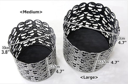 Heart Patterned Vintage Hairbrush Holder Antique Make up Brush Holder Makeup Vanity Organizer (Brass, Medium)