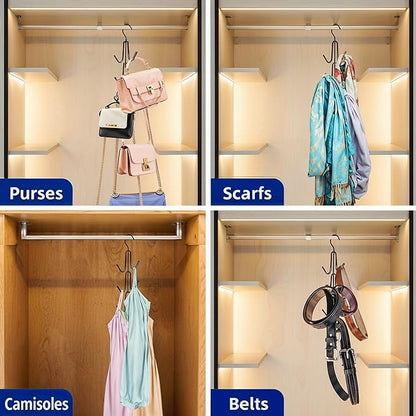 Cap Hanger Organizer | Multipurpose Purse Hanger Closet, Toy Organizers and Storage for Closets & Hat Hangers for Closet | Black Metal Closet Organizer Baseball Cap Holder for Cupboard