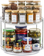 2 Tier Non-Skid Acrylic Lazy Susan Turntable Organizer - Rotating Spice Rack - Spinning Organization Tray for Kitchen, Pantry, Countertop, Closet, Bathroom, Vanity, Medicine Cabinet Organizing, 12''