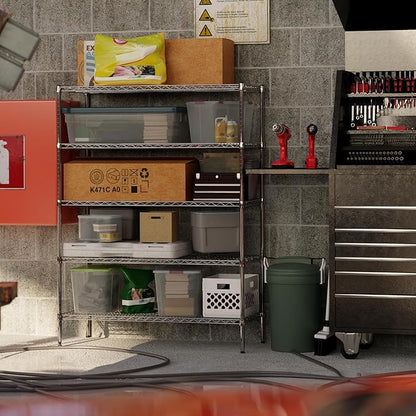 21" Deep x 48" Wide x 64" Height Wire Shelving Kit | 5-Tier | NSF Commercial Storage Rack Unit