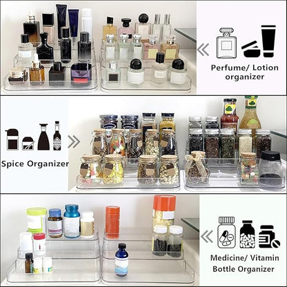 3 Tier Bathroom Counter Organizer,No Installation Cosmetics Skincare Shelf, Makeup Organizer Perfume for Dresser Vanity Tray, Perfume Stand Organizer for Bedroom,Bathroom,Office