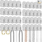 Gesodant 8 Pack Hanging Jewelry Organizer, Self-adhesive Jewelry Hooks, Clear Wall Mounted Jewelry Hanger, Necklace Display Holder, 40 Hooks in Total
