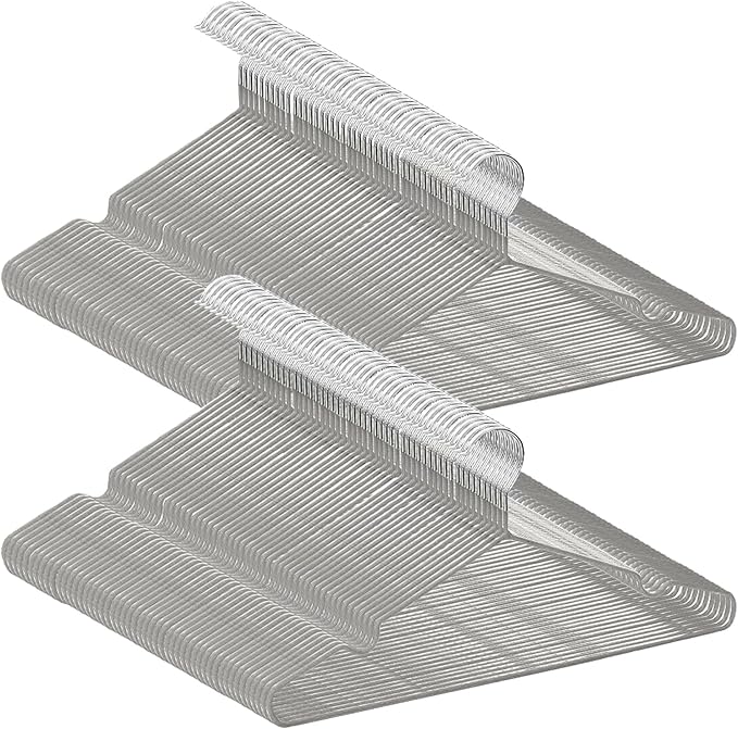 AYO Hangers, Non-Slip, Multi-Functional Storage, PVC Special Rubber Finish, Set of 100, Hanger, Laundry Hanger, Heavy Duty Hanger, Multi-Functional Hanger, Anti-Slip, Non-Deformation, Load Capacity,