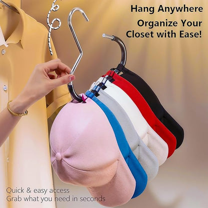 6 Pcs - Hat Hangers for Closet | Multipurpose Cap Hanger for Baseball Caps, Closet Purse Organizers & Belt Organizer | Closet Accessories for Men and Women