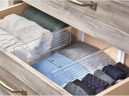 iDesign Recycled Plastic Adjustable Drawer Dividers–- Set of 2 - Clear