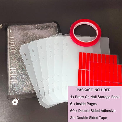 Press On Nail Organizer 10 PCS Clear Empty Press On Nail Storage Press On Nail Packaging for Fake Nail Storage Nail Display Nail Salon Press On Nail Supplies Organizer with Nail Tape