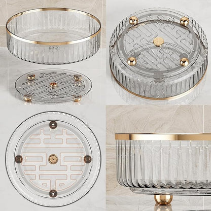 Clear Lazy Susan Pantry Organizers and Storage, 11” Turntable Organizer, Rotating Storage Rack for for Kitchen, Pantry,Cabinet, Dining Table,Fridge,Countertop,Vanity,Food Storage