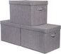 TENABORT 3 Pack Large Foldable Storage Box with Lids Fabric Storage Cube Organizer Cloth Containers Bins Baskets for Closet Clothes Clothing Bed Room