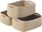 ICERZCZ Small Baskets for Organizing, Woven Storage Baskets for Shelves, Small Rope Basket for Storage, Decorative Little Baskets for Gifts Empty, 13"×8.5"×5.1" (3 Packs) Brown