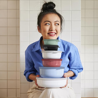 Mepal - Lumina Microwave - Food Storage Containers with Lid for Fridge, Freezer, Steamer & Microwave - Microwave Bowls with Lid - Storage Box - 750 ml - Vivid Mauve