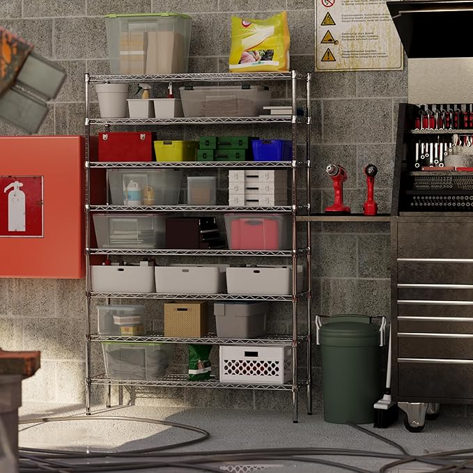 14" Deep x 48" Wide x 74" Height Wire Shelving Kit | 8-Tier | NSF Commercial Storage Rack Unit