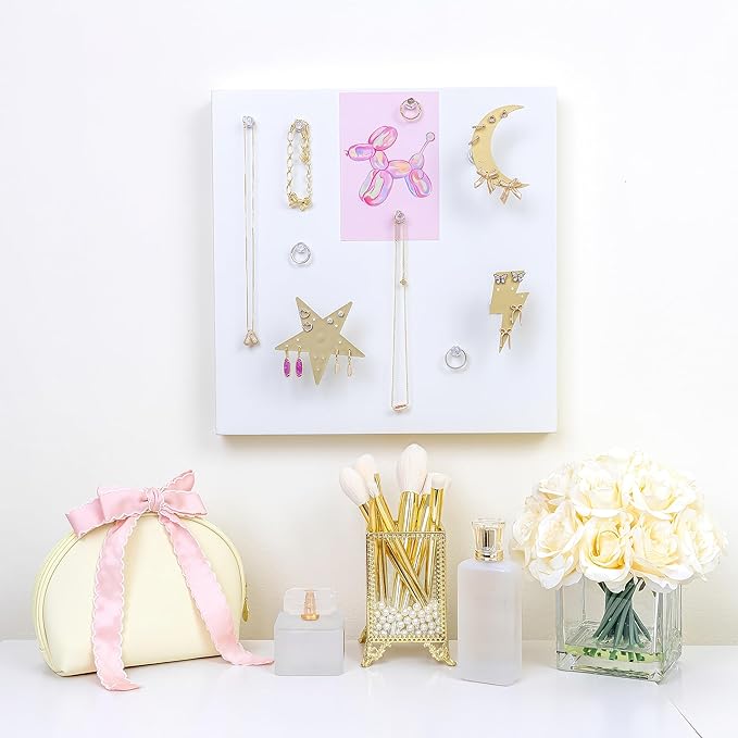 Magnetic Wall Mounted Jewelry Organizer | Hanging Jewelry Storage | Preppy Jewelry Holder For The Wall | Trendy Jewelry Storage Solutions For Girls & Young Adults