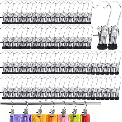 100 Pack Boot Hangers Clips for Closet, Heavy Duty Legging Organizer for Closet Hanging Pants Hangers with Clips Clothes Pins Hanger Clips Laundry Hooks Towel Socks Hats Tall Boots Home Travel