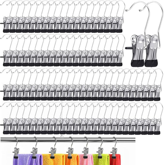 100 Pack Boot Hangers Clips for Closet, Heavy Duty Legging Organizer for Closet Hanging Pants Hangers with Clips Clothes Pins Hanger Clips Laundry Hooks Towel Socks Hats Tall Boots Home Travel