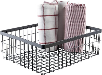 G.E.T. WB-1294-MG Rectangular Metal Storage Wire Basket for Pantry, Produce and More, 9" x 6" x 4"
