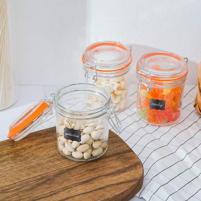 Glass Jars With Airtight Lids, Mason Jars 8 oz,Glass Jar With Leak Proof Rubber Gasket 250ml,Storage Jars With Hinged Lid for Home and Kitchen,12 Pack