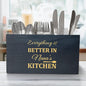 Classy Wooden Kitchen Utensil Organizer, Engraved Nana's Kitchen Quote Utensil Organizer, Utensil Caddy with 3 Compartments, Countertop Caddy Box